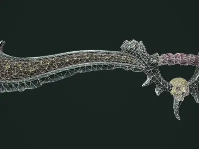 Undead sword Low-poly 3D model