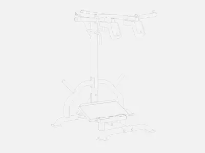 Leverage squat and calf raise machine 3D model
