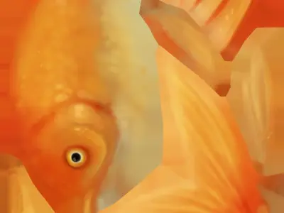 Lowpoly Hand painted GoldFish Low-poly 3D model
