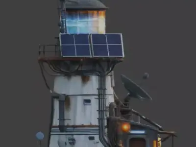 Advanced Sci-Fi Survivor Lighthouse 3D Model Low-poly 3D model