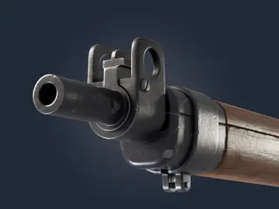 Lee-Enfield No 4 MkI rifle - Game and VFX Ready Low-poly 3D model