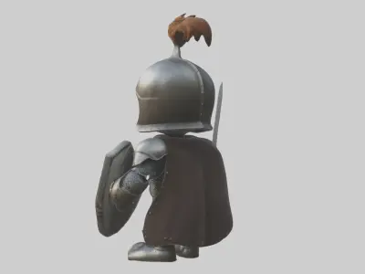 Cartoon Knight 1 Low-poly 3D model
