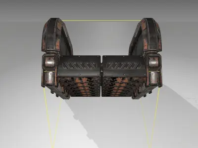 Futuristic Stairs - 30 - Rusty Textures Low-poly 3D model