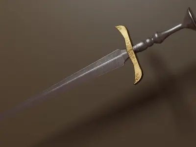 Stilletto Knife Low-poly 3D model