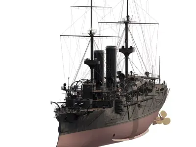 LATE 1800S JAPAN NAVY ARMORED CRUISER 3D model