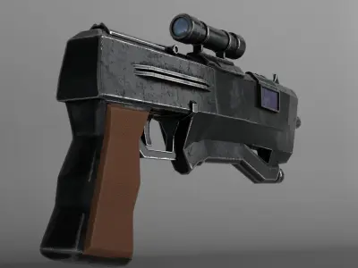 Sci Fi Pistol Low-poly 3D model