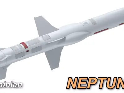 Ukrainian Naval Missile Neptune D RK360L  3D model