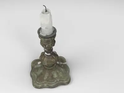 Candleholder old Low-poly 3D model