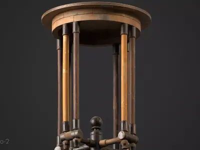 Antique round table Low-poly 3D model