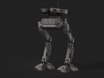 Mech Robot Two Legs Combat Sci-Fi Low-poly 3D model buy