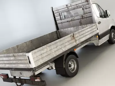 Modern Utility Pickup Truck Usage Wear Low-poly 3D model