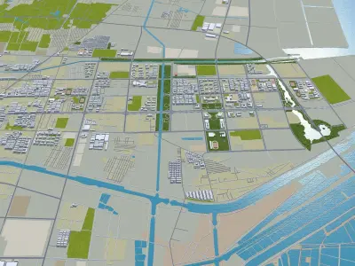 Lianyungang Jiangsu China 130km Free low-poly 3D model