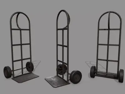 Trolley hand truck Low-poly 3D model shop