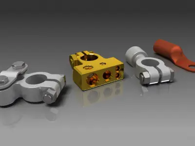 Wire Terminal Connector Collection Low-poly 3D model