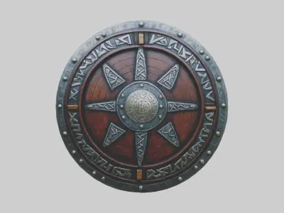 Viking Rune Shield 1 Low-poly 3D model