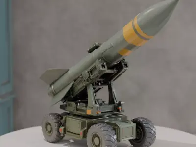 Missile transport and launch vehicle 3D print model