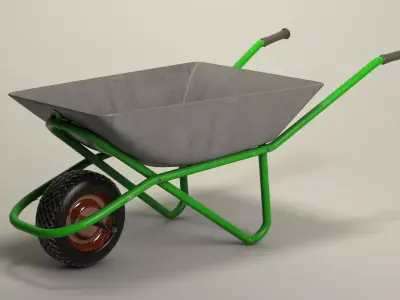 Wheelbarrow Low-poly 3D model