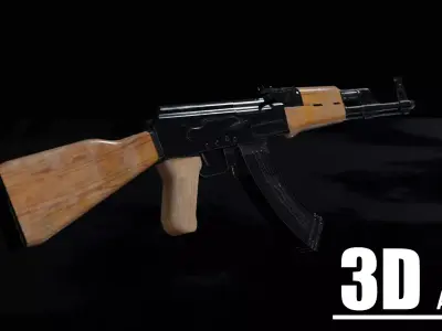 AK-47 rifle 3D model 3D model