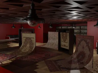 Carpet Rug Store Low-poly 3D model