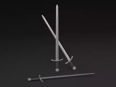 Knightly Sword Low-poly 3D model