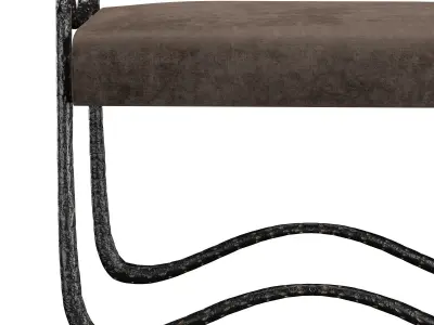 Hammered Bronze Bench 3D model