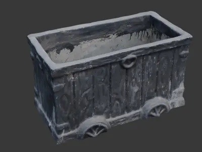 Antique Industrial Mining Cart Planter 3D Scan Low-poly 3D model