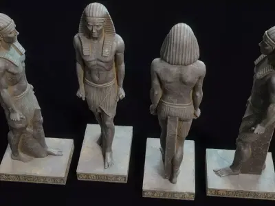 Egyptian Statue Pharaoh Low-poly 3D model