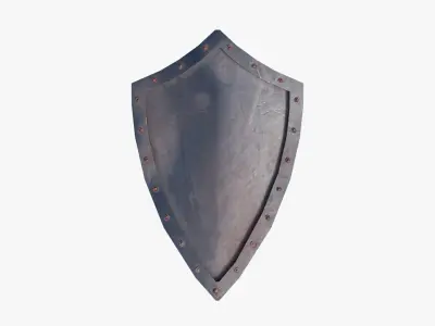 Medieval Iron Shield Low-poly 3D model