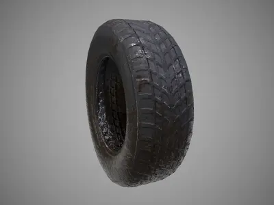 Low poly Tire 03 PBR Game-ready   Low-poly 3D model