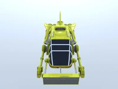 Thunderbird sci-fi spaceship - sci-fi spaceship Low-poly 3D model