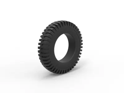Military tire 7 Scale 1 to 10 3D print model