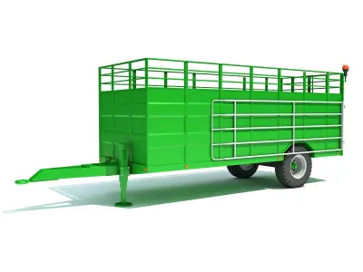 Animal Transporter Farm Trailer 3D model