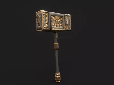 War Hammer Low-poly 3D model 2