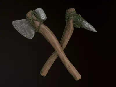Stone Age Tools Low-poly 3D model