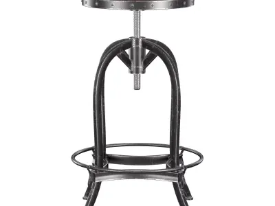 Dempsey Swivel Iron Bar Stool 3D model