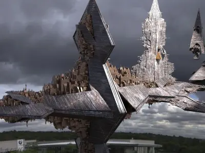 RA City Floating tower City Kit bash  3D model
