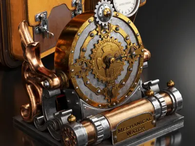 Steampunk decorative set 3D model