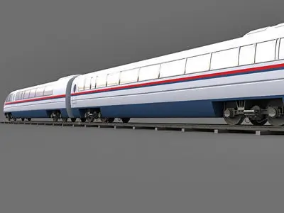 Red Speed Train 4 3D model