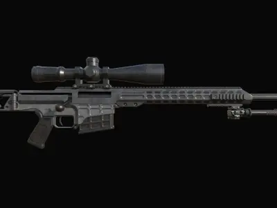 Barrett MRAD Sniper Rifle Low Poly for Games Low-poly 3D model