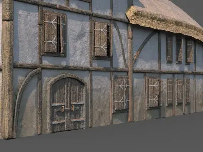 Medieval Village House 03 Low-poly 3D model