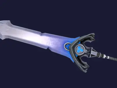 Gothic Sword - Game Ready -  Low-poly 3D model