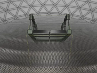 Sci-Fi Stairs - 27 - Green Version Low-poly 3D model