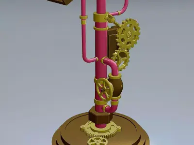 Steampunk headphone stand 3D model