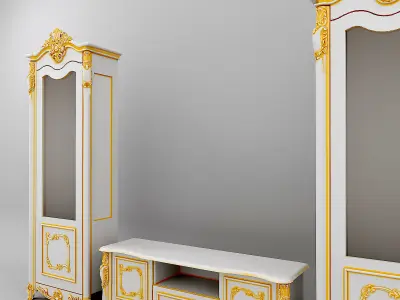 Pinal01 set of gold furniture 3D model