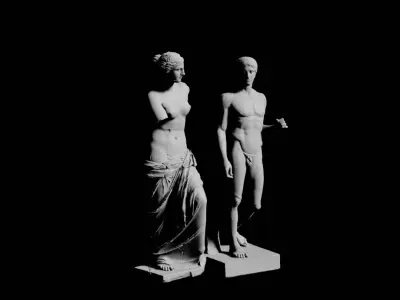 Venus Doryphoros statues - Social Distancing 3D model