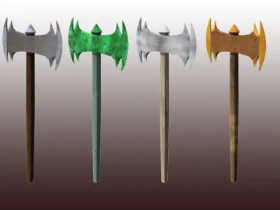 Lowpoly AXE PACK Low-poly 3D model