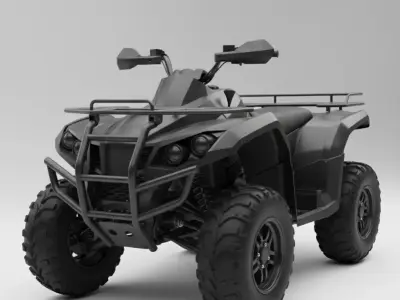 A Robust Matte Black ATV 3D model