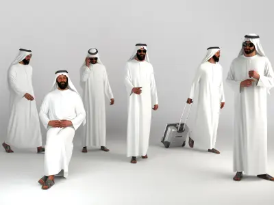 Traditional arab man from dubai posed 3D model