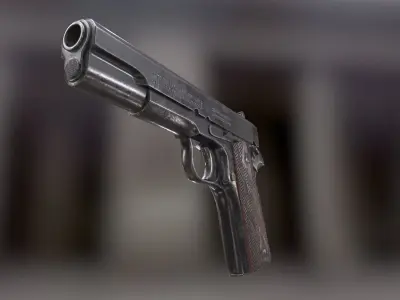 Colt 1911 Low-poly 3D model 7