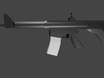 M4 rifle low poly Low-poly 3D model